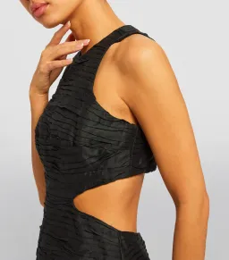 Aje Introspect Cut Out Midi Dress Black Size 8 for rent on The Volte - image 5