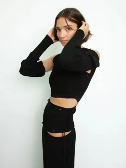 Christopher Esber Deconstructed Long Sleeve Dress Black Size 8  for rent on The Volte - image 10