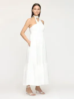 Zimmermann Juliette One Shoulder Linen Maxi Dress White Size 8 for rent on The Volte - image 1