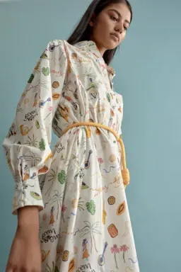 Alemais Sam Pauletto Golden Hand Midi Shirt Dress Print Size 10 for rent on The Volte - image 2