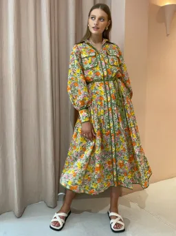 Alemais  Cabana Midi Shirtdress Print Size 12  for rent on The Volte - image 1