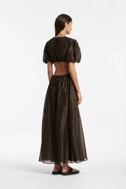 Sir the Label Anje Puff Sleeve Gown Brown Size 6  for rent on The Volte - image 2