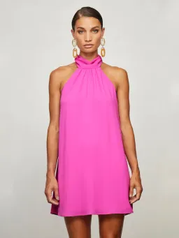 Krisa Tie Back Halter Dress Pink Size XS for rent on The Volte - image 4