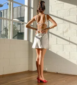 Arcina Ori Valentina Mini Dress Ivory Size 10  for rent on The Volte - image 7