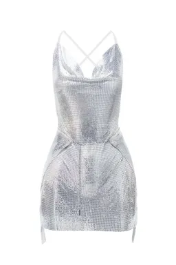 Poster Girl Adrianne Mini Dress Silver Size 8 for rent on The Volte - image 4