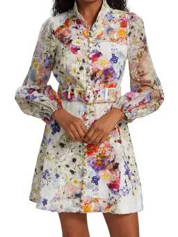 Zimmermann Prima Belted Mini Dress Patchwork Floral Print Size 0P/Au 6  for rent on The Volte - image 2