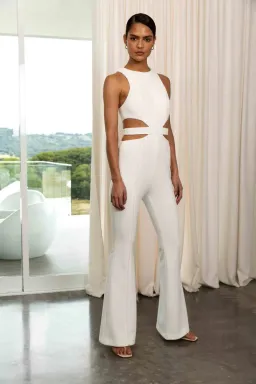 MISHA Thea Jumpsuit White Size 8/S for rent on The Volte - image 1