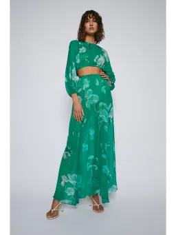 Scanlan Theodore Georgette Floral Set Kelly Green Size AU 8 for rent on The Volte - image 1