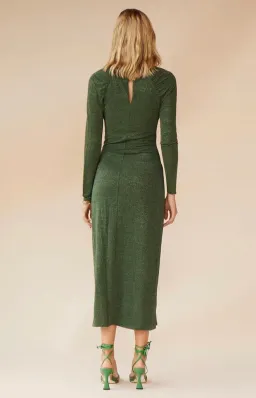 Suboo Asha Long Sleeve Keyhole Midi Dress Green Size 8 for rent on The Volte - image 3