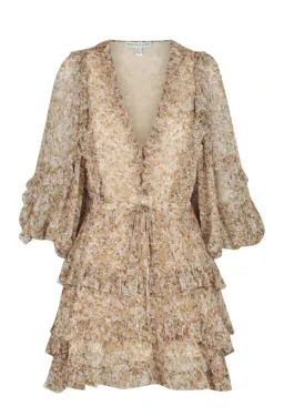 Shona Joy Ambar Balloon Sleeve Frill Mini Dress Print Size 12 for rent on The Volte - image 4