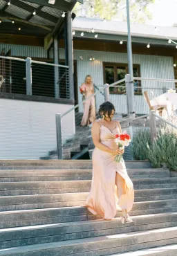 Shona Joy La Lune Cross Draped Maxi Dress Desert Rose Size 16 for rent on The Volte - image 3