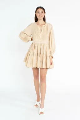 Shona Joy Soveye Tuxedo Shirt Dress Ecru Cream Size 8 for rent on The Volte - image 1