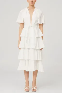 Keepsake the Label Current Midi Dress in Porcelain White Size 10 for rent on The Volte - image 1