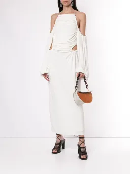 Dion Lee Ruched Midi Dress White Size 8  for rent on The Volte - image 1