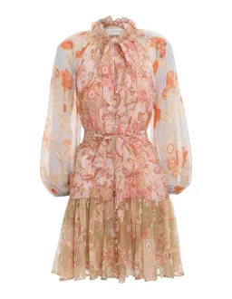 Zimmermann Postcard Lantern Floral Mini Dress Mixed Swirl Floral Size 1 / Au 10  for rent on The Volte - image 5