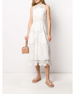 Zimmermann Bonita Crochet Embroidered Midi Dress Ivory Size 0 / AU 8 for rent on The Volte - image 2