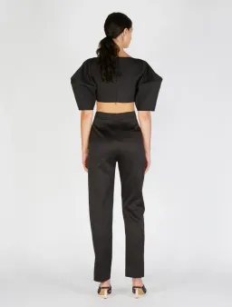 Ellery Neatly Labeled Bubble Crop Top Black Size 8 for rent on The Volte - image 2