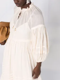 Zimmermann Moonshine Tuck Midi Dress Cream Size 1 / AU 10 for rent on The Volte - image 4