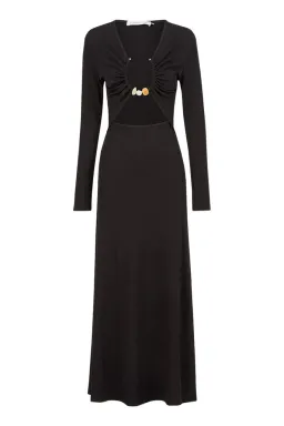 Christopher Esber Split Quarts Ruched Long Sleeve Dress Black Size 8 for rent on The Volte - image 5