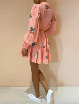 Alemais Cleo Smock Mini Dress Pink Size 12 for rent on The Volte - image 2