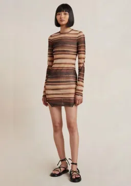 Bec & Bridge Watercolour Long Sleeve Mini Dress Print Size 8 for rent on The Volte - image 1