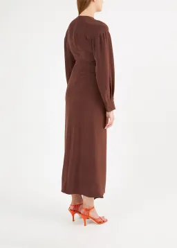 Christopher Esber The Ruched Disconnect Shirt Dress Brown Size 12  for rent on The Volte - image 2