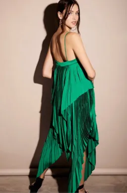 Acler Ceder Pleat Dress Green Size 8  for rent on The Volte - image 2