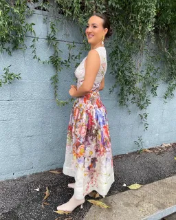 Zimmermann Prima Panelled Midi Dress Multi Floral Size 1 / Au 10 for rent on The Volte - image 4