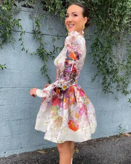 Zimmermann Prima Panelled Floral Mini Dress Floral Size 1 / Au 10 for rent on The Volte - image 2