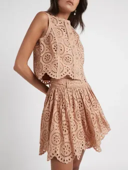 Aje Salita Broderie Skirt Beige Size 10 for rent on The Volte - image 1