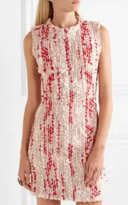 Alexander McQueen Frayed Tweed Mini Dress Multi Size 10 for rent on The Volte - image 1