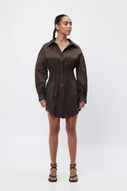 Mossman The Shadow Mini Dress Brown Size 14 for rent on The Volte - image 1