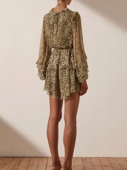 Shona Joy Claudette Mini Dress Print Size 10  for rent on The Volte - image 4