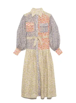 Alemais Lucia Patchwork Shirt Dress Print Size 10 for rent on The Volte - image 3