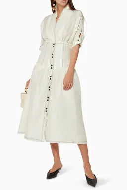 Aje Isotoma Midi Dress White Size 6 for rent on The Volte - image 2