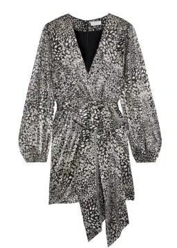 Rebecca Vallance Vienna Metallic Mesh Mini Dress Leopard Print Size 10 for rent on The Volte - image 2