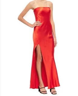 Bec & Bridge Lila Strapless Maxi Dress Blood Orange Size 6  for rent on The Volte - image 2