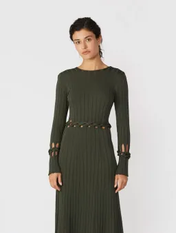 Dion Lee Braid Long Sleeve Dress Green Size 8 for rent on The Volte - image 8