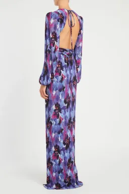 Rebecca Vallance Purple Rain Gown Print Size 10 for rent on The Volte - image 2