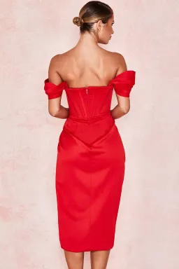 House of CB Loretta Midi Dress Red Size XS / Au 6 for rent on The Volte - image 3