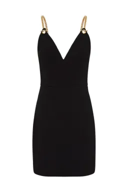 Rebecca Vallance Iman V Wire Mini Dress Black Size 8 for rent on The Volte - image 3