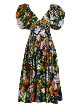AJE - Gabrielle Floral Plunge Midi-Dress - Size 16 (Fits 14 - 16) for rent on The Volte - image 7
