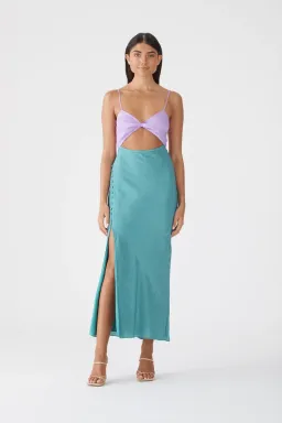 San Sloane Alona Midi Dress Green Size 8 for rent on The Volte - image 1