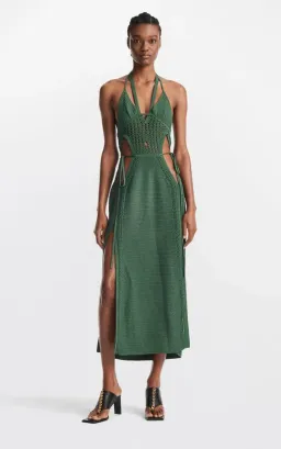 Dion Lee Crochet Butterfly Dress Green Size XS for rent on The Volte - image 1