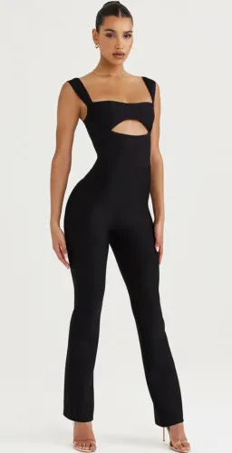 House of CB Yasmeen Bandage Jumpsuit Black Size 6 for rent on The Volte - image 4