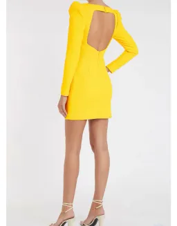 Rebecca Vallance Jaclyn Long Sleeve Mini Dress Yellow Size 12  for rent on The Volte - image 3