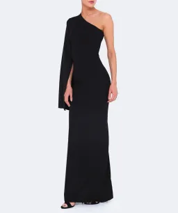 Solace London Ysabel One Shoulder Black Maxi Dress Size 2 for rent on The Volte - image 2