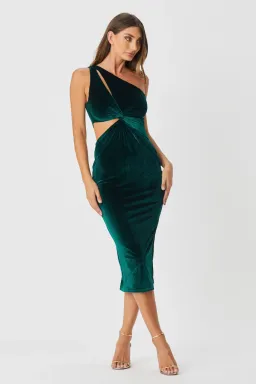 Bianca and Bridgett Riya Emerald Midi Dress Green Size 10 for rent on The Volte - image 2