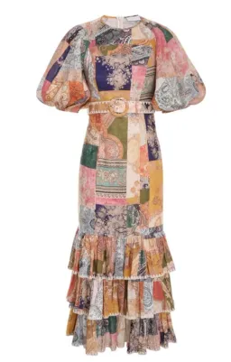 Zimmermann Anneke Ruffle Hem Long Dress Print Size 1/Au 10 for rent on The Volte - image 3