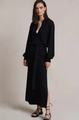 Bec and Bridge Liam Knit Polo Dress Black Size 8  for rent on The Volte - image 1